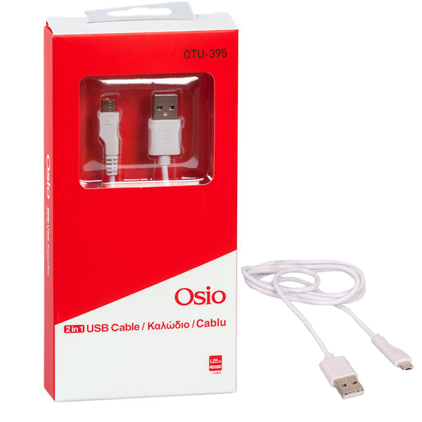 Osio Καλώδιο Φόρτισης και Συγχρονισμού Micro Usb σε Usb (1,2m) - Άσπρο