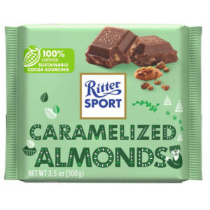 Ritter Sport Σοκολάτα 100gr (Γάλακτος με Καραμελωμένα Αμύγδαλα)