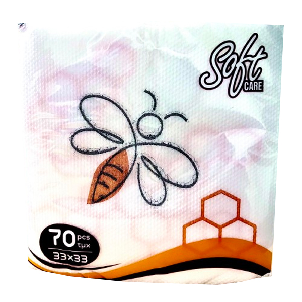 Softcare Χαρτοπετσέτα 1Φ 33x33cm (70τεμ.) 2 Σχέδια