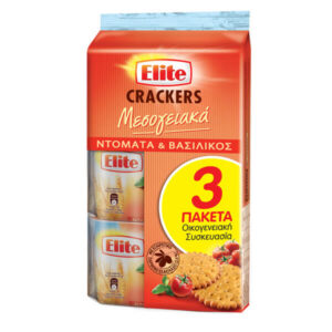 Elite Crackers Μεσογειακά (Ντομάτα & Βασιλικός) 3x105gr