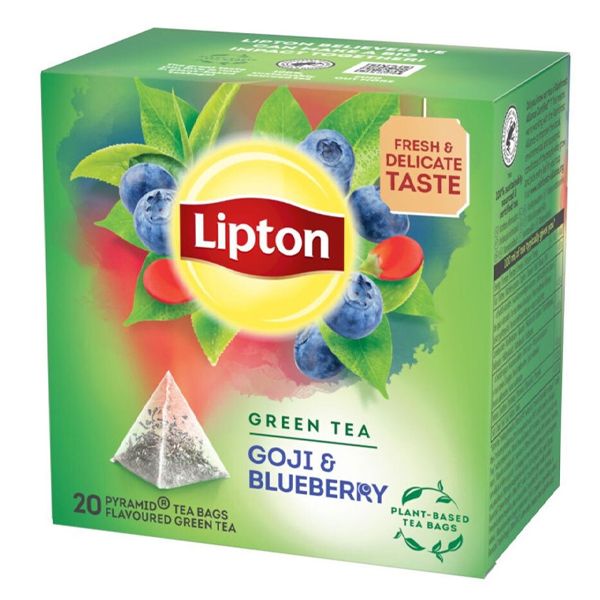 Lipton Πράσινο Τσάι Πυραμίδα (20x1,4gr) - Γκότζι Μπέρι & Μύρτιλο