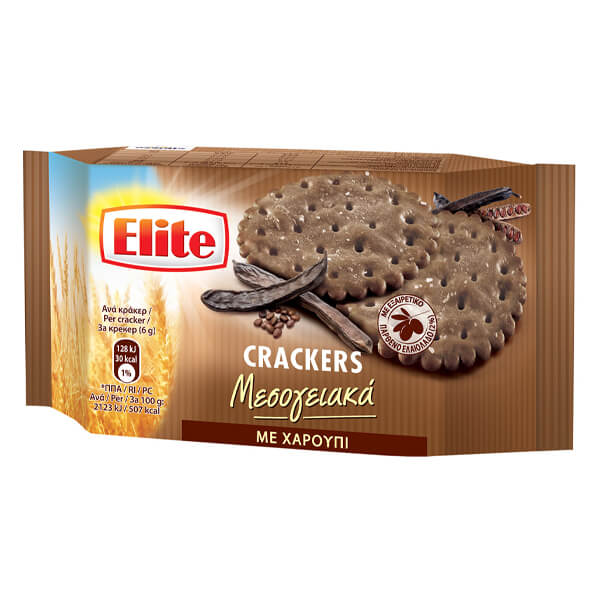 Elite Crackers Μεσογειακά (Χαρουπί) 105gr