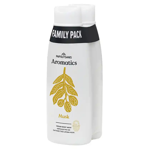 Papoutsanis Aromatics Αφρόλουτρο Family Pack 2x650ml (Musk)