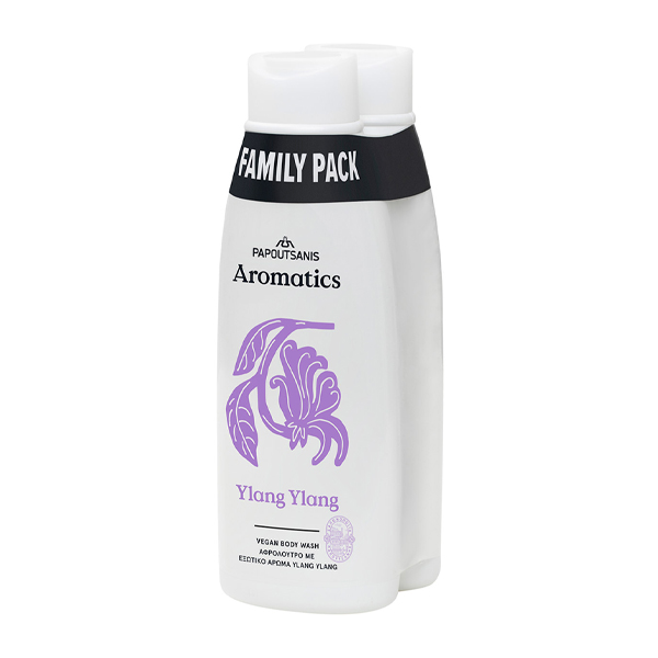 PAPOUTSANIS Aromatics Αφρόλουτρο Family Pack 2x650ml (Ylang)
