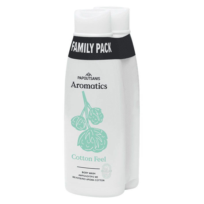Papoutsanis Aromatics Αφρόλουτρο Family Pack 2x650ml (Cotton Feel)