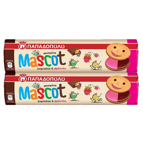 Παπαδόπουλου Mascot (2x200gr.) Σοκολάτα-Φράουλα