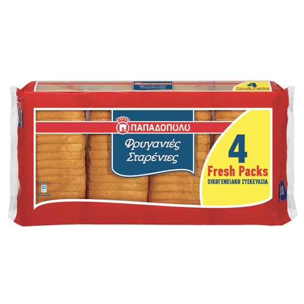 Παπαδοπούλου Φρυγανιές Σταρένιες 4x127gr