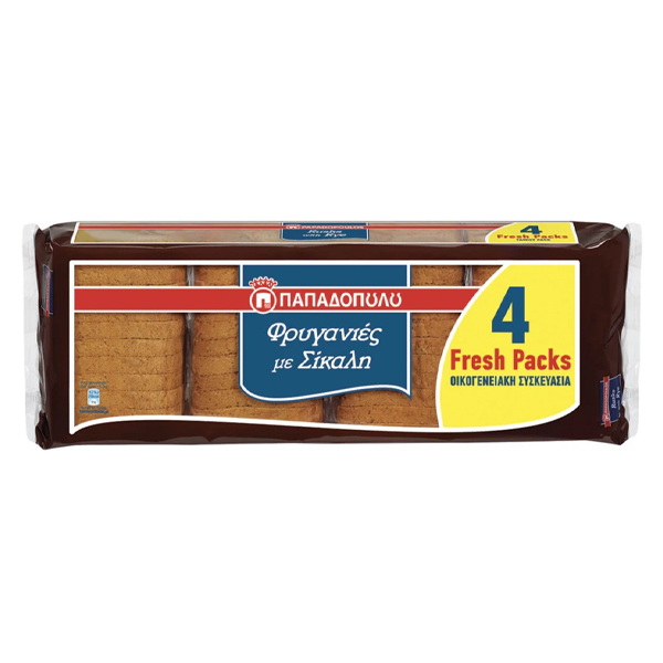 Παπαδοπούλου Φρυγανιές Σίκαλης 4x80gr