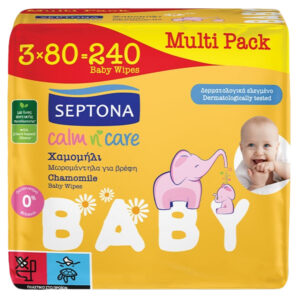 Septona Μωρομάντηλα Calm N' Care (3x80τεμ.) Χαμομήλι