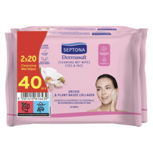 Septona Μαντηλάκια Ντεμακιγιάζ (2x20τεμ.) - Ορχιδέα