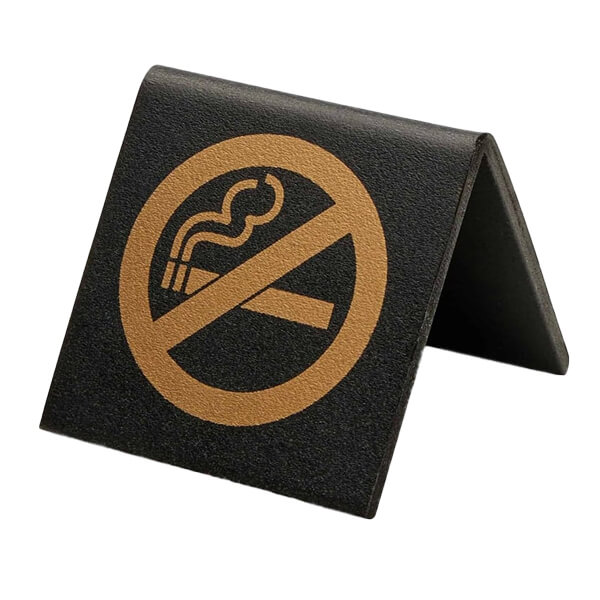 PVC No Smoking Μαύρο Με Χρυσά Γράμματα 5x5