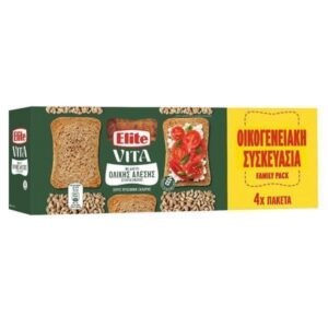 Elite Φρυγανιά Ολικής Άλεσης 360gr Family Pack