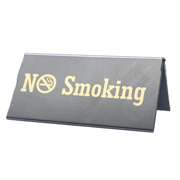 PVC No Smoking Μαύρο Με Χρυσά Γράμματα 10x5
