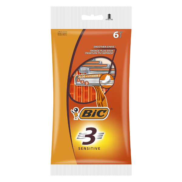 BIC Ξυραφάκια 3 (SENSITIVE) 6τεμ.