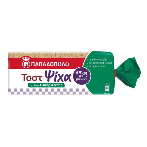 Παπαδοπούλου Τοστ Ψίχα Ολικής Άλεσης 450gr