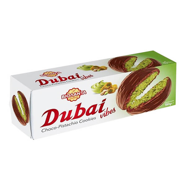 Βιολάντα Dubai Cookies 180gr (Κρέμα Φυστικίου Αιγίνης & Κανταΐφι με Επικάλυψη Σοκολάτας)