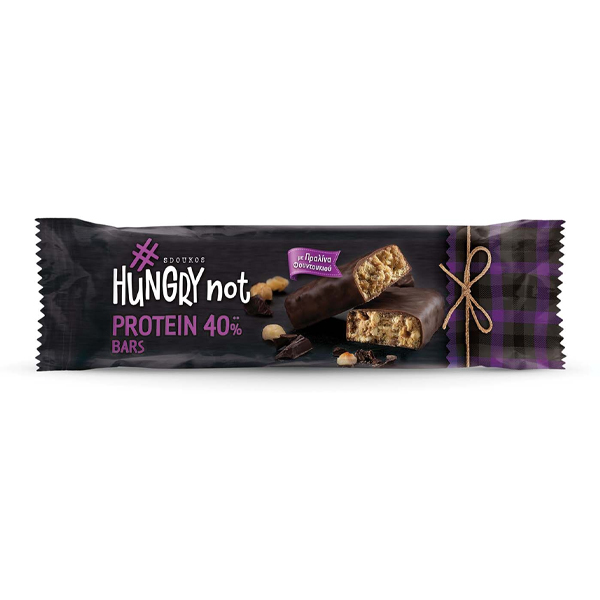 HUNGRY NOT Μπάρα Πρωτεΐνης 45gr (Σοκολάτα - Πραλίνα Φουντούκιού)