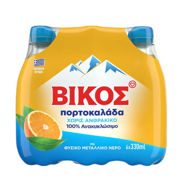 Βίκος Πορτοκαλάδα Χωρίς Ανθρακικό 6x330ml