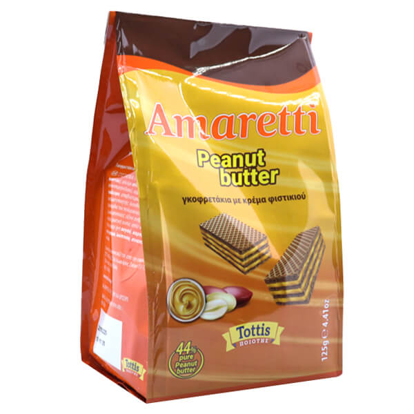 Bingo Amaretti Γκοφρέτα 125gr (Φυστικοβούτυρο) (Σακούλα)