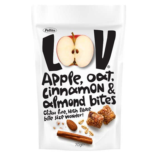 Pellito Lov Oat Bites 70gr (Μήλο - Κανέλα - Αμύγδαλο)