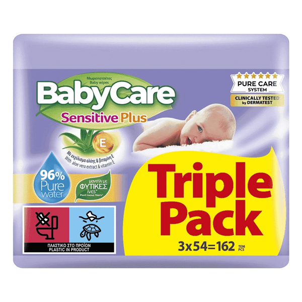 Babycare Μωρομάντηλα 3x54τεμ. Sensitive Plus