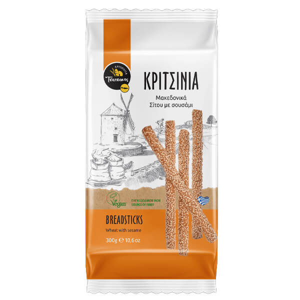 Τσατσάκης Κριτσίνια 300gr Σίτου με Σουσάμι Vegan