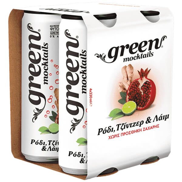 GREEN MOCTAILS (4x330ml) - ΡΟΔΙ-ΤΖΙΝΤΖΕΡ-LIME