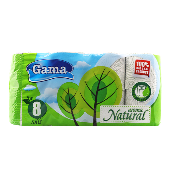 Gama Natural Aroma Χαρτί Υγείας 3φύλλο (8 Ρολά) (Βιοδιασπώμενο)