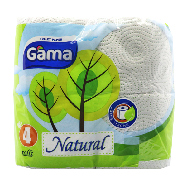 Gama Natural Χαρτί Υγείας 3φύλλο 4 Ρολλά Βιοδιασπώμενο