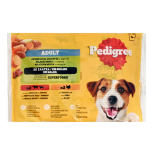 Pedigree Σκυλοτροφή Φακελάκι 4x100gr. (Γαλοπούλα & Αρνί & Μοσχάρι & Καρότο)