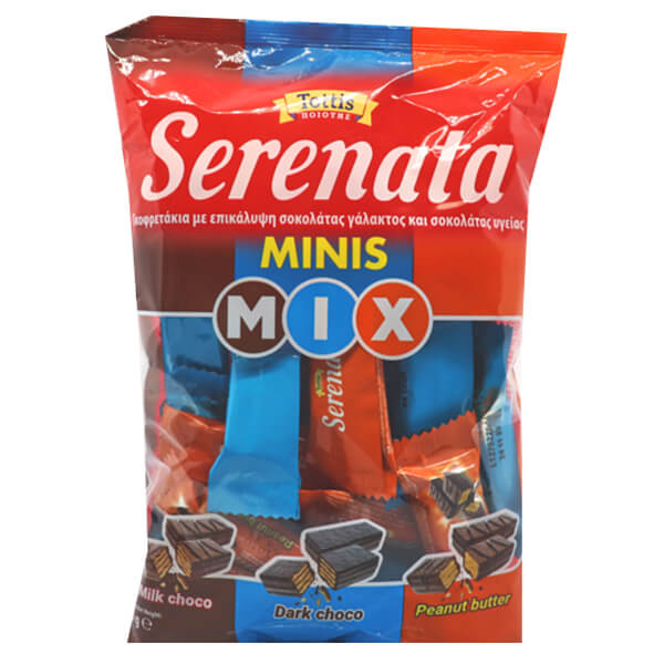 Serenata Γκοφρέτα Mini Mix 180gr (Σοκολάτα Γάλακτος - Υγείας - Φυστικοβούτυρο)