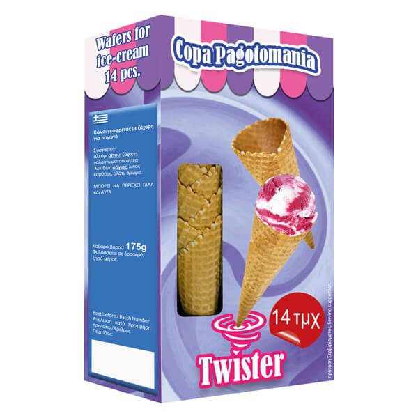 Twister Κώνος Παγωτού Μπισκότο 14τμχ