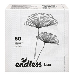 Endless Χαρτοπετσέτα Lux 50τεμ. 33x33cm Λευκή