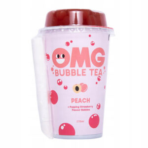 OMG Bubble Tea Ροδάκινο με Popping Strawberry Flavour Bubbles 270ml