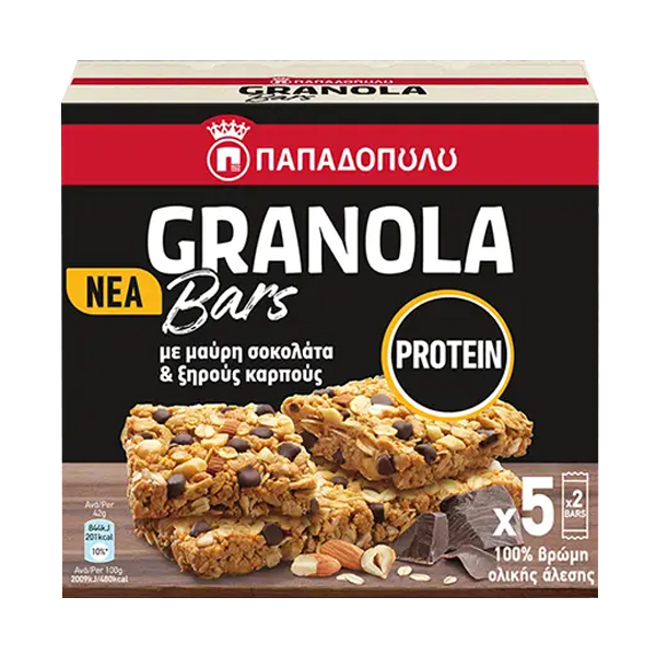 Παπαδοπούλου Granola Bars (5x42gr) - Πρωτεΐνης