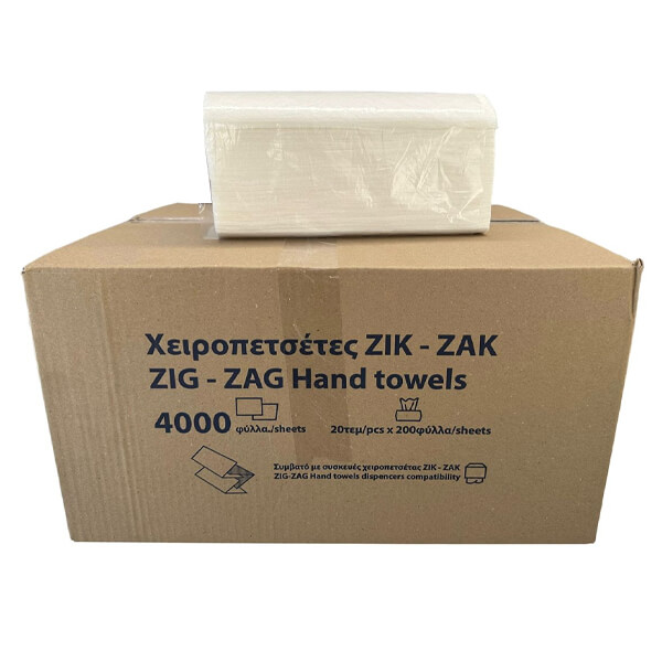 Χειροπετσέτα Ζικ Ζακ 4000 Φύλλα Λευκή