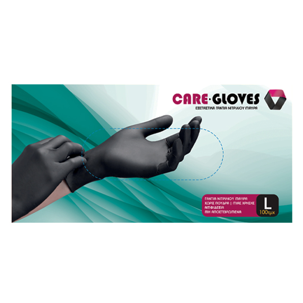 Care Gloves Γάντια Νιτριλίου Μαύρα 100τεμ. Large