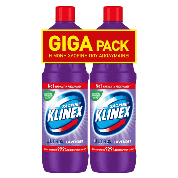 Klinex Χλωρίνη Παχύρρευστη (2x1250ml) - Λεβάντα