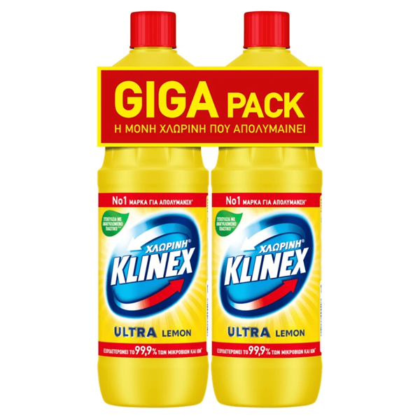Klinex Χλωρίνη Παχύρρευστη (Λεμόνι) 2x1250ml