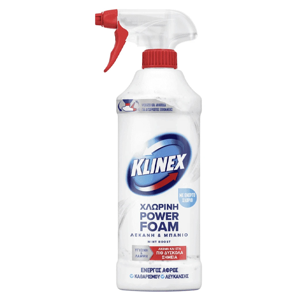 Klinex Spray Power Foam 435ml με Χλώριο (Λεκάνη και Μπάνιο)