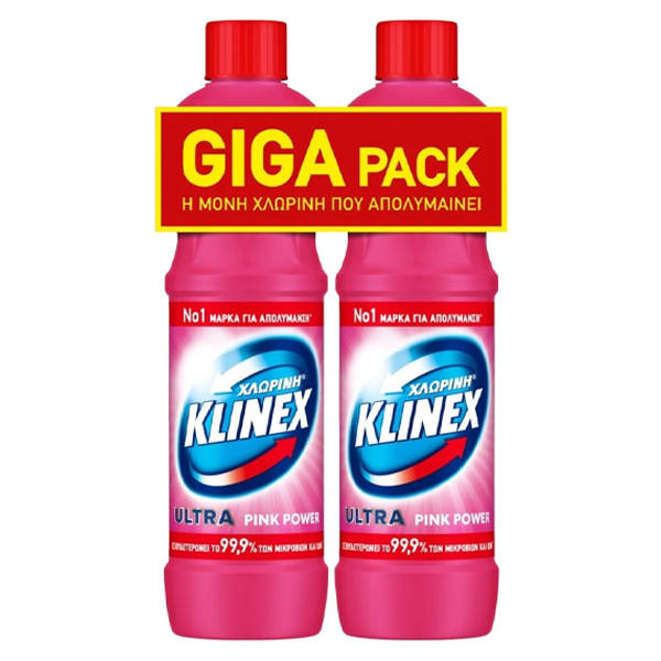 Klinex Χλωρίνη Παχύρρευστη (2x1250ml) - Ροζ