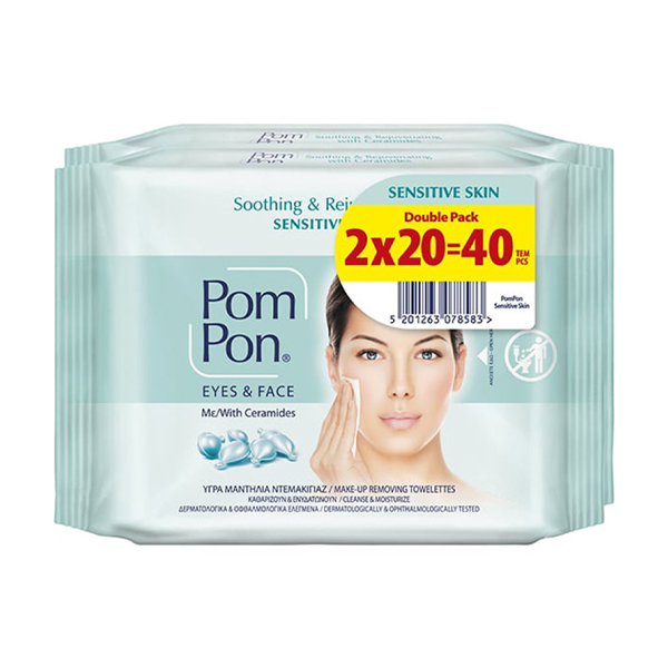 Pom Pon Eyes & Face Μαντηλάκια 40τεμ.
