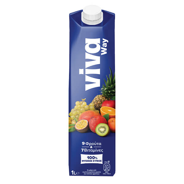 VIVA 1lt Way 9 Φρούτα 100% Φυσικός Χυμός
