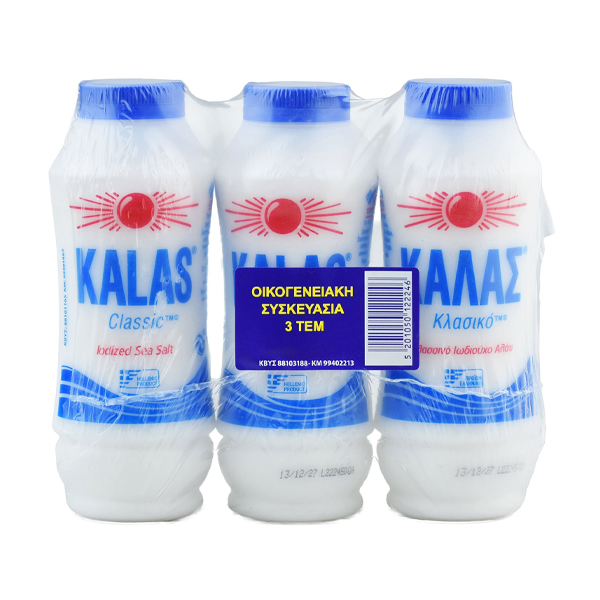 ΚΑΛΑΣ Κλασικό Αλάτι 3x400gr (Οικογενειακή Συσκευασία)