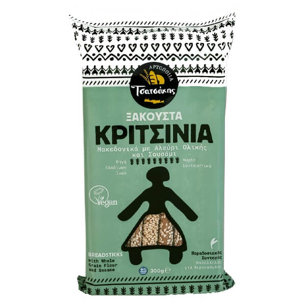 Τσατσάκης Κριτσίνια Ολικής Με Σουσάμι Vegan 300gr