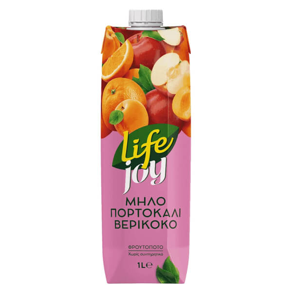 Life Joy 1lt Μήλο-Πορτοκάλι-Βερίκοκο