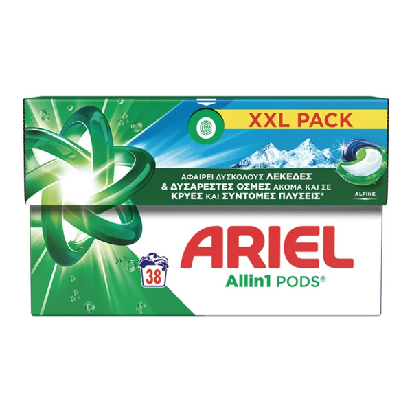 Ariel Pods Πλυντηρίου Ρούχων 38τεμ. Alpine