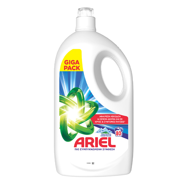 Ariel Υγρό Πλυντηρίου Ρούχων 80μεζ. (3,6lt) - Alpine