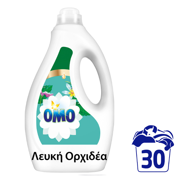 OMO Υγρό Πλυντηρίου 30μεζ. (1,5lt) - Λευκή Ορχιδέα