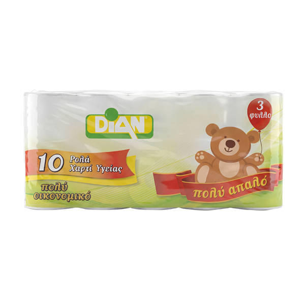 Dian Χαρτί Υγείας Economy 3ply 85gr x 10 Ρολλά